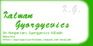 kalman gyorgyevics business card