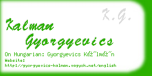kalman gyorgyevics business card